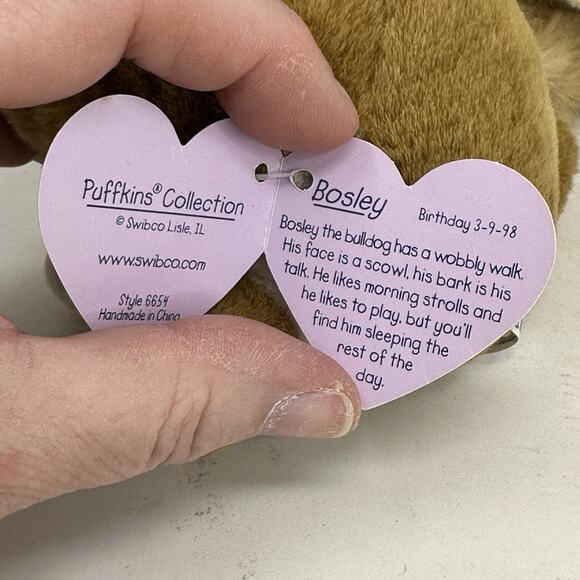 Puffkins Lot of 5 Plush Stuffed Swibco All Have Tags! Ape Dogs Tiger Bear - Picture 13 of 14